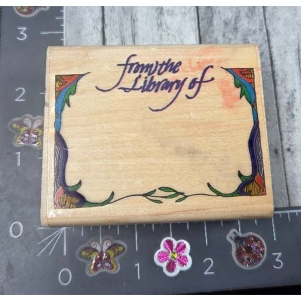 Rubber Stampede From The Library Of Frame Tag Rubber Stamp Wood #i59